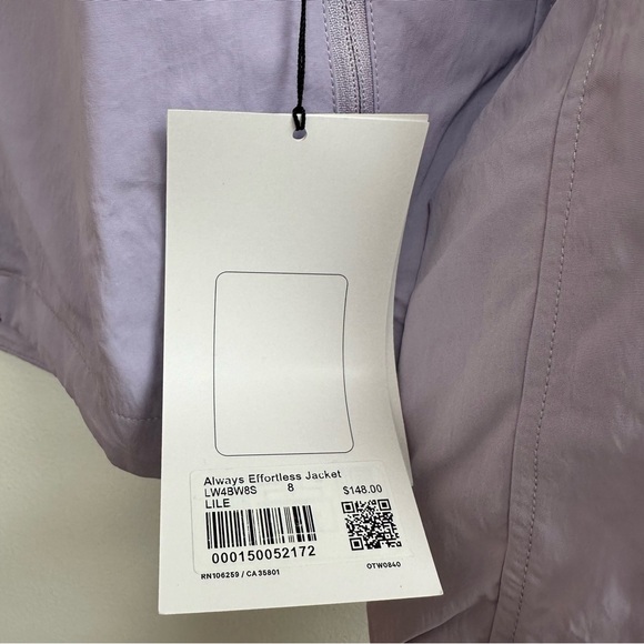 LuluLemon Always Effortless Jacket in Lilac Ether - Picture 8 of 9